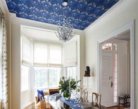 STRIKING INTERIORS WITH WALLPAPERED CEILINGS
