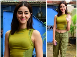 Ananya Panday`s go green look in a cropped tank top and cargo pants is all things cool; Yay or Nay?