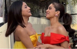 Shehnaaz Gill channels her inner sunlight in Gauri and Nainika’s yellow corseted mini-dress with tulle train