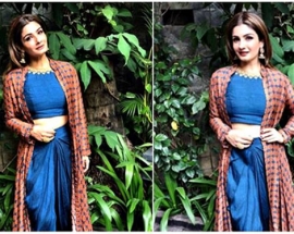 Raveena Tandon`s fusion outfit is perfect for a mehendi function; see pics