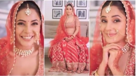 Shehnaaz Gill`s breathtaking bridal avatar in stunning red lehenga will brighten up your weekend.