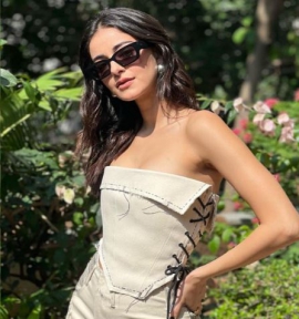 Ananya Panday gives stylish nod to past in frayed hem corset top and high-waisted combo